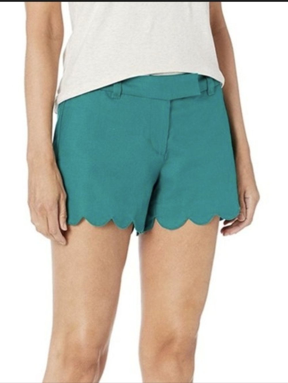 NWT J. Crew Teal Scallop Hem Bermuda Shorts Size:8